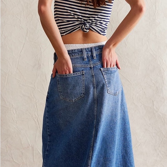 we the free come as you are maxi denim skirt - Picture 3 of 3